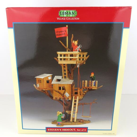 Lemax Steven’s Hideout Treehouse Village Collection w/ Kids Figures & Treehouse - Picture 1 of 16